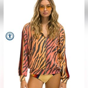 Aviator Nation zip hoodie, M, Tiger